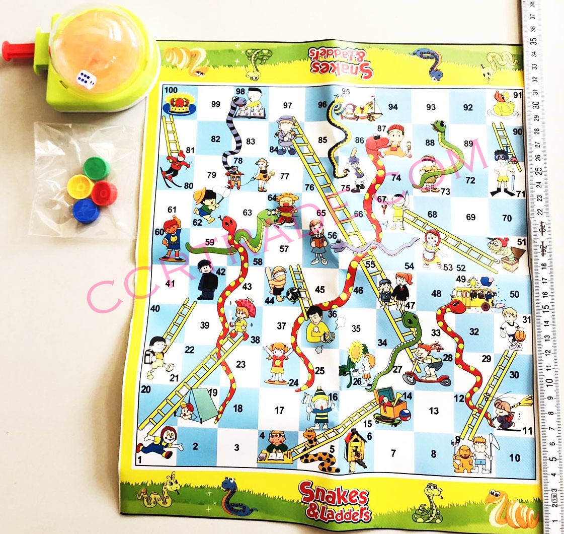 เกมส์บันไดงู+ที่ดีดลูกเต๋า มีไฟกล่อง 30x35 ซม.(1x3)