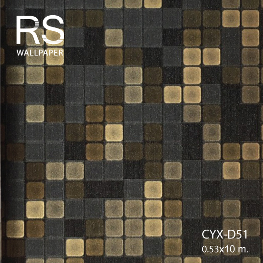 วอลเปเปอร์ลายโมเสค(MOSAIC) สีดำทอง CYX-D51
