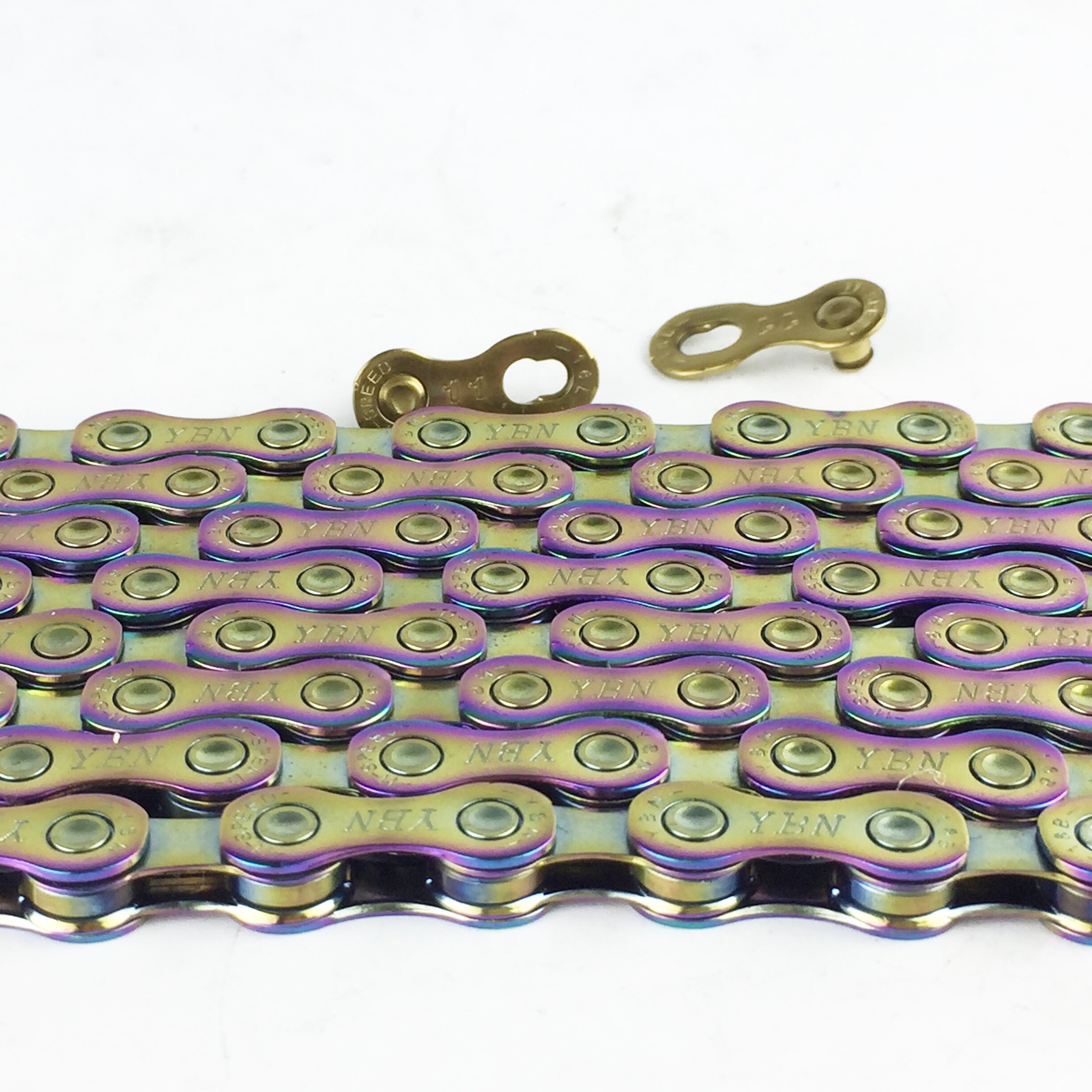 โซ่จักรยาน YBN / 11 sp. สีรุ้ง / 120L Ti-N Gold SLA 11 for SHIMANO CAMPAGNOLO AND SRAM