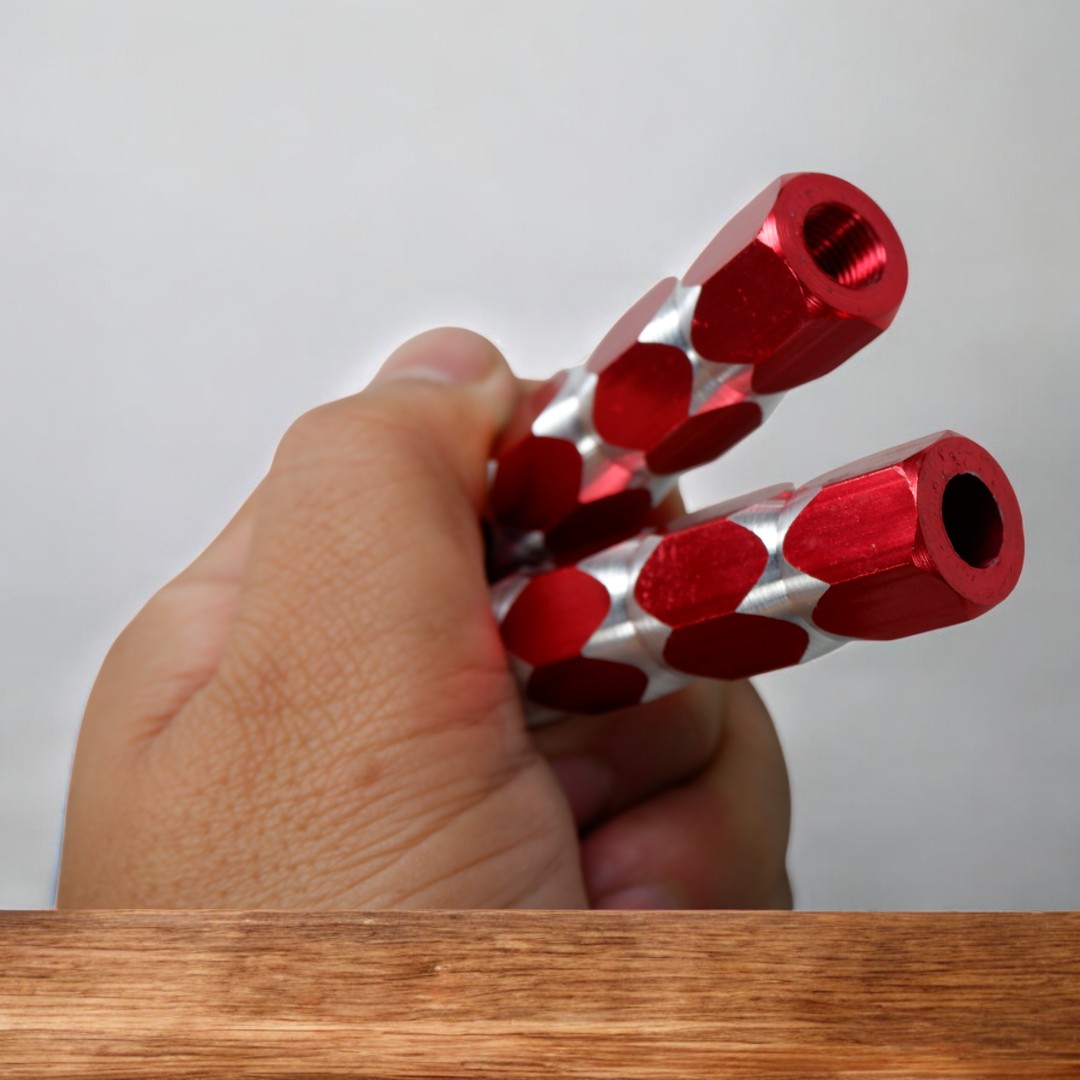 ที่วางเท้าจักรยาน อลูมิเนียม 1 คู่ ใช้กับจักรยานทั่วไป เกลียว 3/8", ใช้ได้หน้า/หลัง, กันลื่น แข็งแรง ปลอดภัย