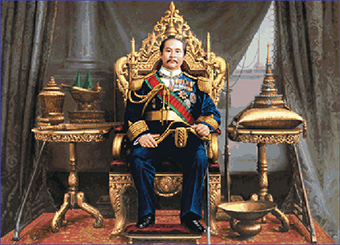 รัชกาลที่ 5 ประทับบนบัลลังก์