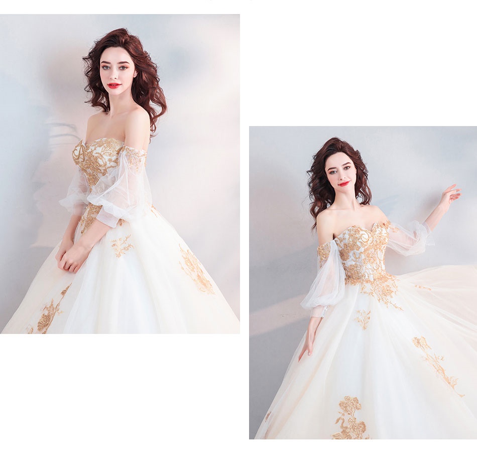DL102 **พรีออเดอร์** ชุดออกงานสีทอง ชุดราตรี เดรสยาวออกงาน (Night party dresses) ชุดไปงานแต่งงานสวยๆ "ธีมสีทอง"