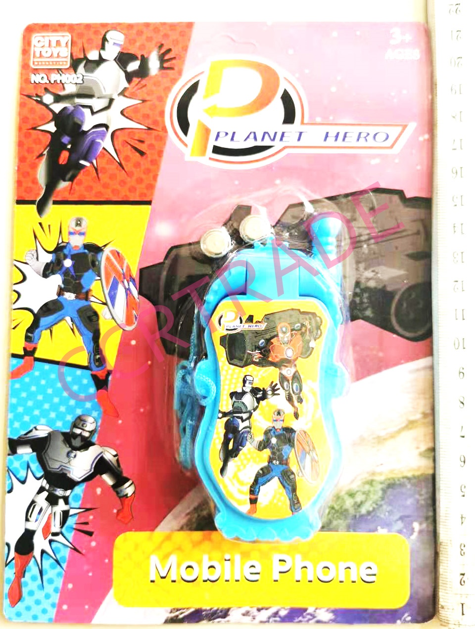โทรศัพท์ฮีโร่ มีเสียง มีไฟแผง 15x21.5 ซม.(ลิขสิทธิ์แท้)