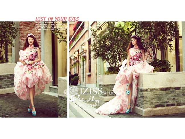 PW040 - **เลิกผลิตค่ะ** ชุดคู่ถ่ายพรีเวดดิ้ง (prewedding dress) & ชุดแต่งงานแฟนซี (Fancy wedding dress)ชายหญิง "ธีมสีชมพู-เหลือง"