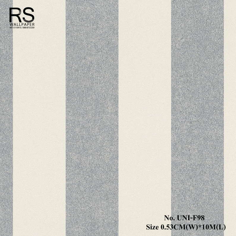 วอลเปเปอร์ติดผนัง ลายทางสีเงินเทาสลับสีครีม No.UNI-F98