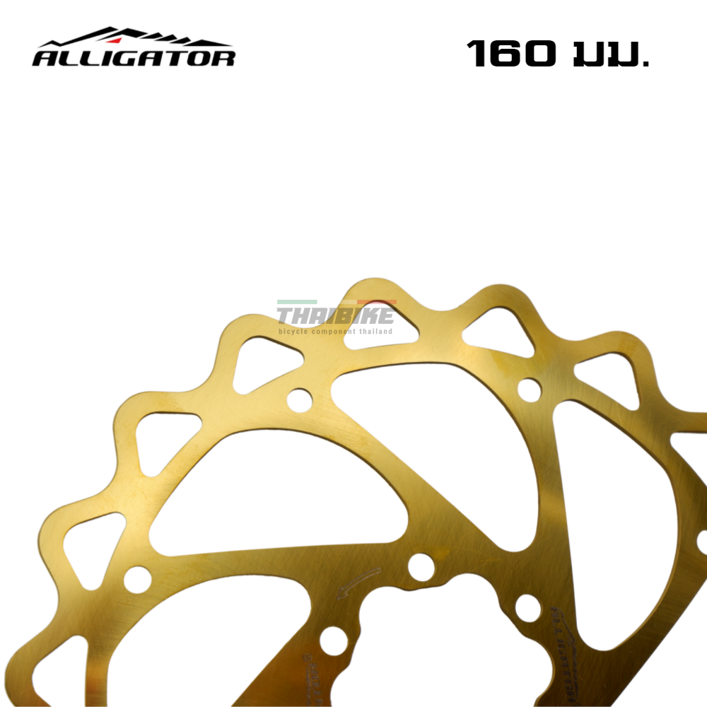 ใบดิสเบรคจักรยานสองชั้นเคลือบไทเทเนี่ยม ALLIGATOR ขนาด 160มม.