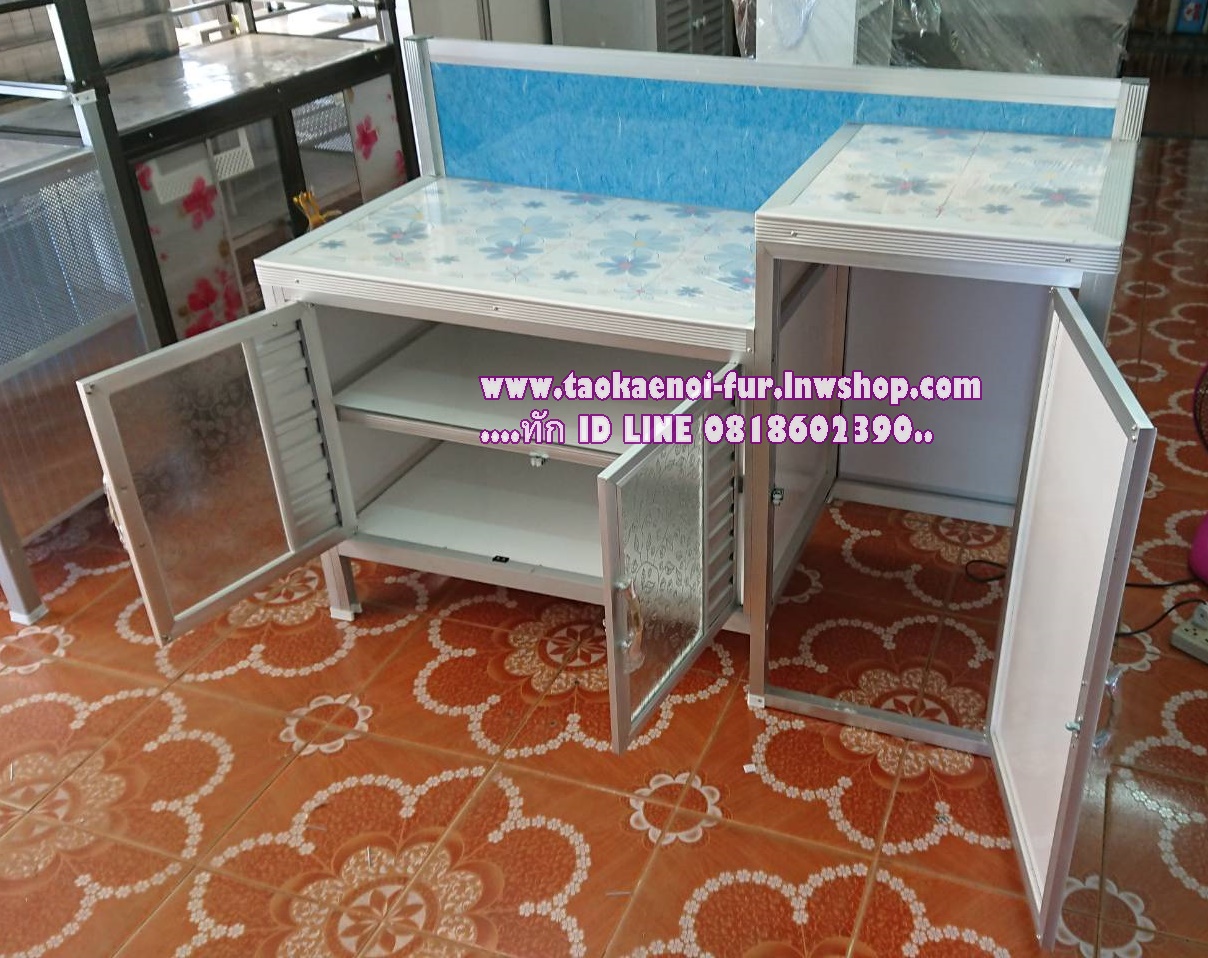 ตู้วางเตาซ่อนถังแก๊ส 120 cm. (ขอบเหลี่ยม)