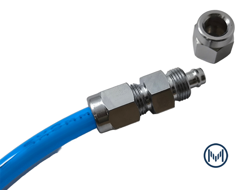 ข้อต่อลมแบบตรง น็อตล็อก สายPU 5x8mm. 2 ด้าน