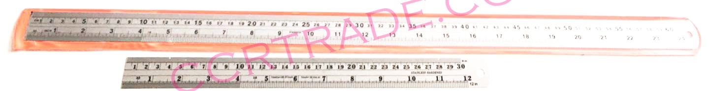 ไม้บรรทัดเหล็ก 2 ชิ้น (60,30 cm.)