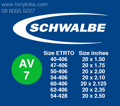 ยางใน Schwalbe 20"1.5-2.5 AV7