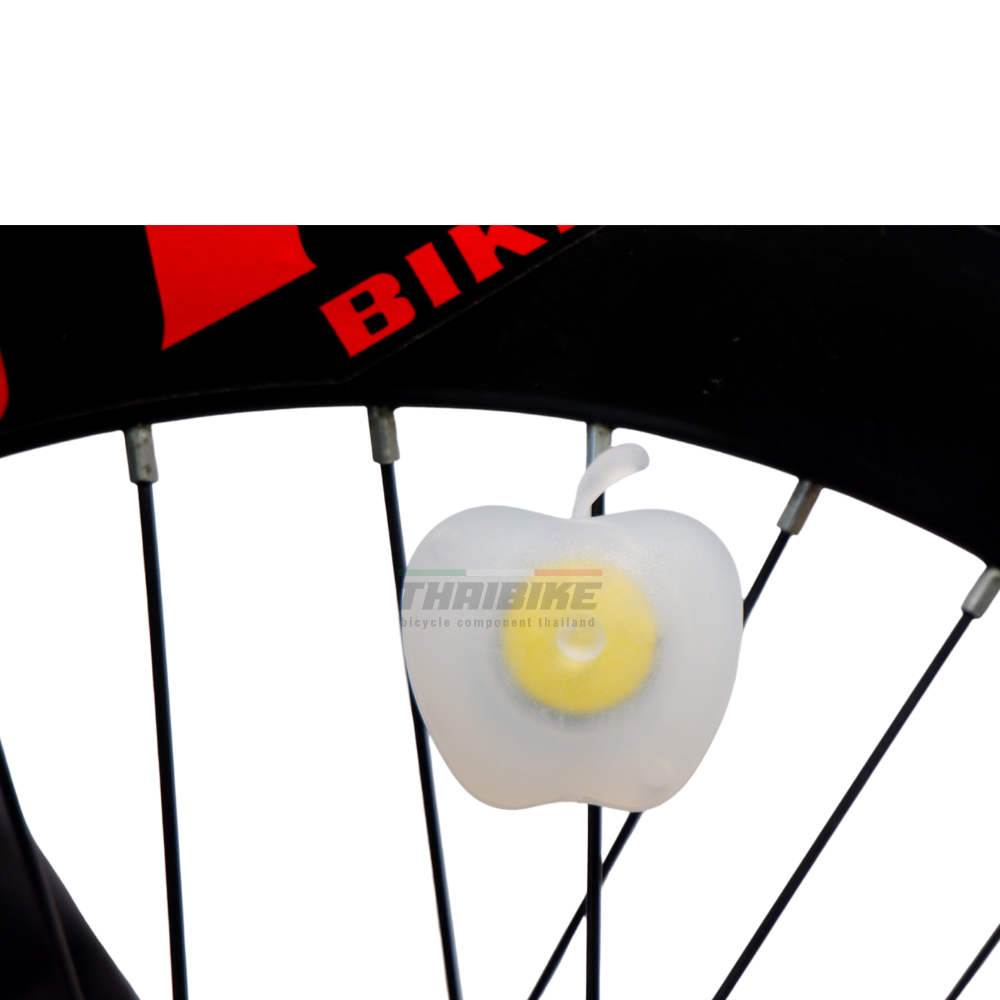 ไฟติดซี่รถจักรยานรูปแอบเปิ้ล แบบ 2 ชิ้น หน้า+หลัง