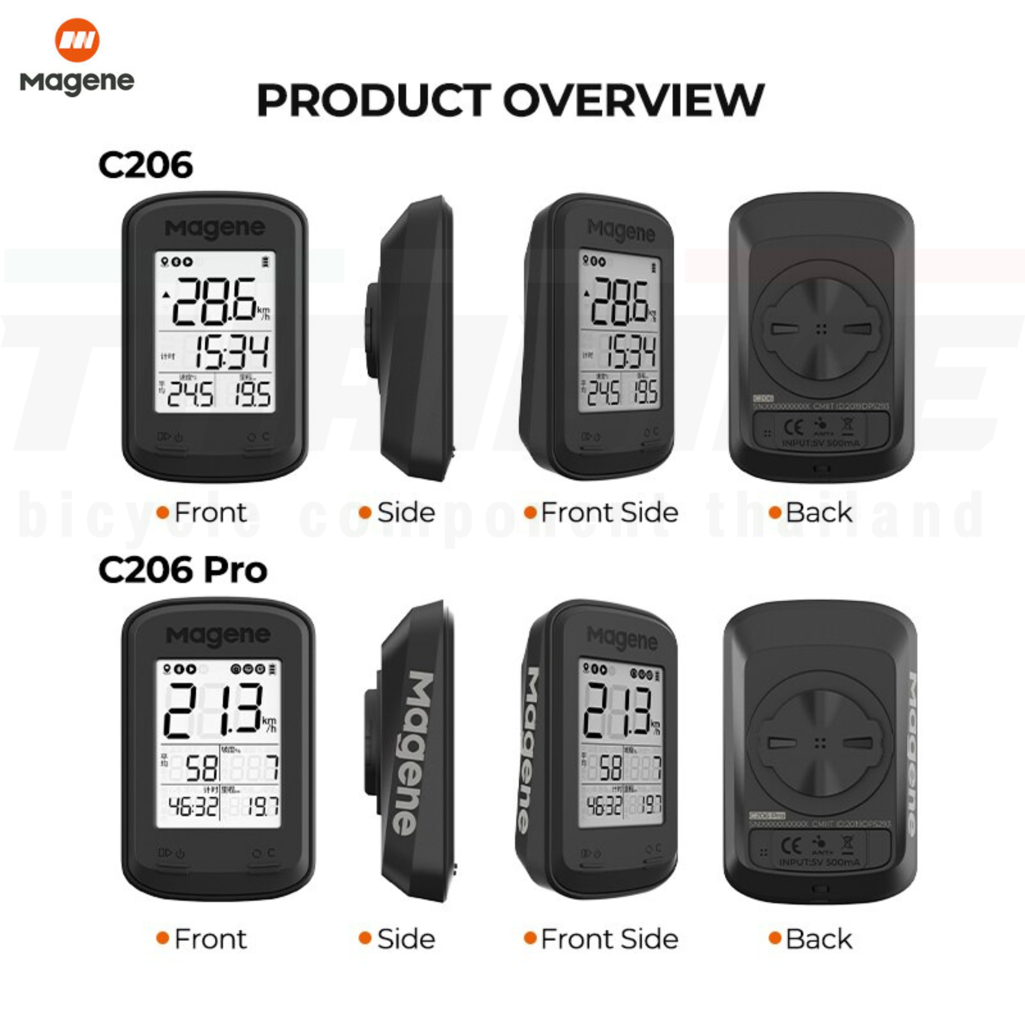 ประกันศูนย์ไทย Magene C206 / C206 Pro ไมล์จักรยาน GPS กันน้ำ วัดความเร็ว