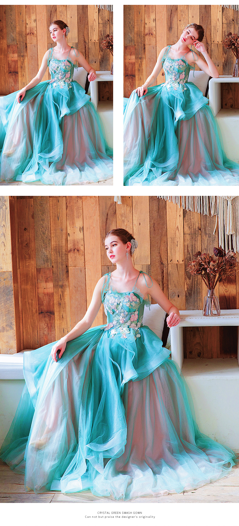 DL113 **พรีออเดอร์สีเขียวตุ่นตามรูปสุดท้ายค่ะ** ชุดออกงานสีเขียวตุ่น ชุดราตรี เดรสยาวออกงาน (Night party dresses) ชุดไปงานแต่งงานสวยๆ "ธีมสีเขียวตุ่น"