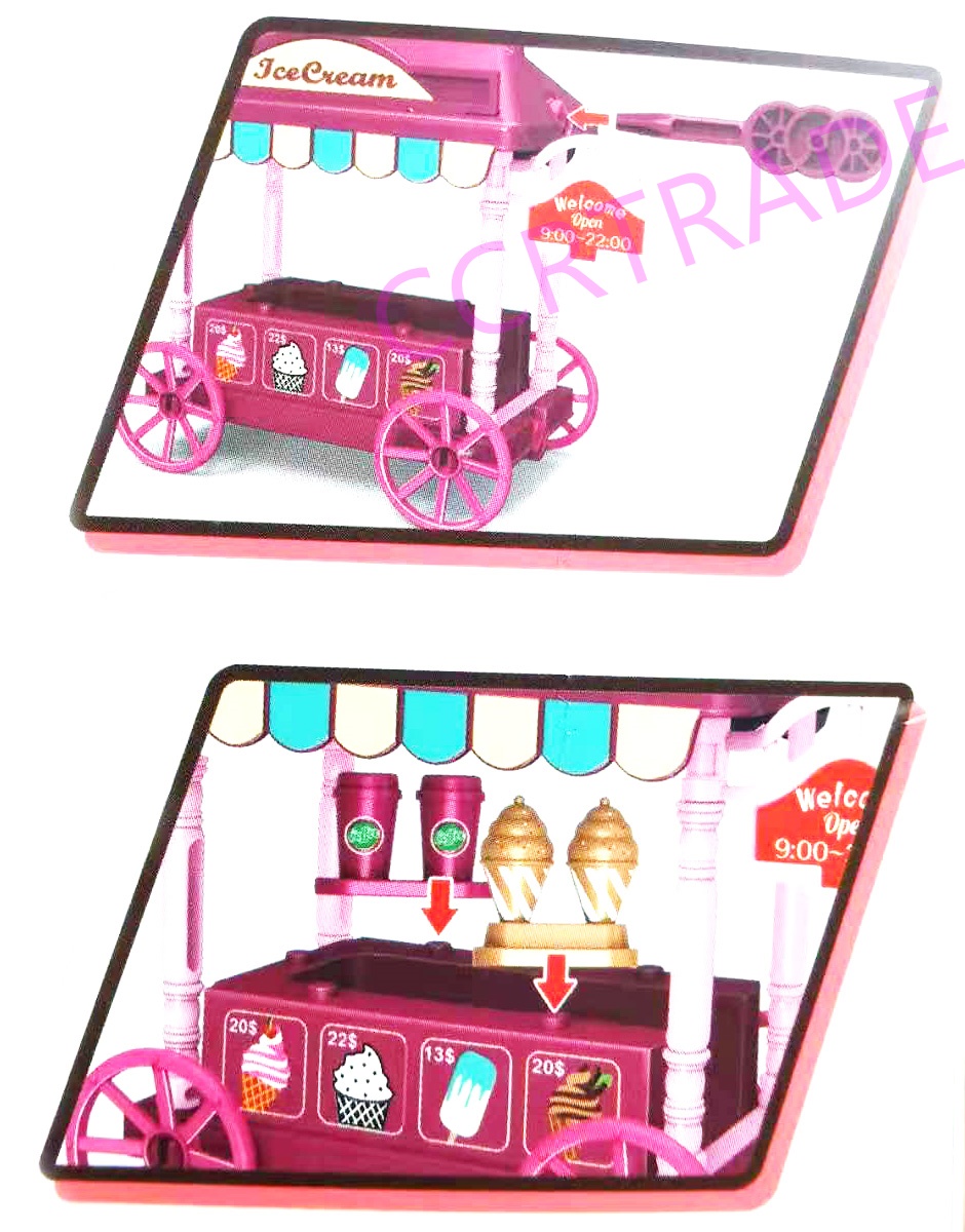 เซ็ทร้านรถเข็นไอศครีม DIY กล่อง(งานห้าง) 15.5x26 ซม.(1x3)