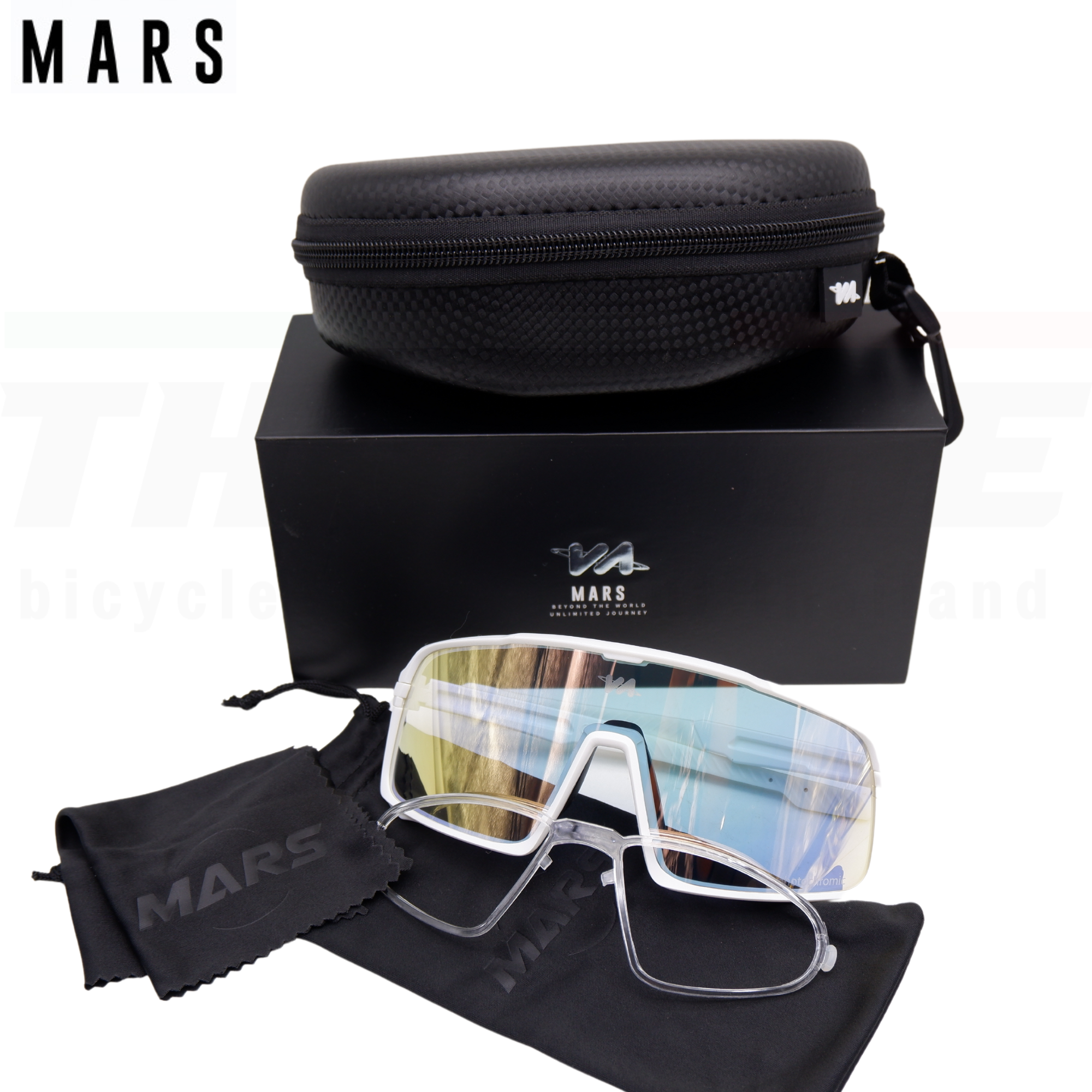 แว่นตากันแดดจักรยาน เลนส์ออโต้ Mars รุ่น M2 พร้อมที่ใส่เลนส์สายตา