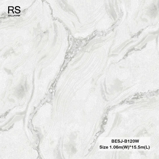 วอลเปเปอร์ลายหินอ่อน สีเทาอ่อน BESJ-B120W