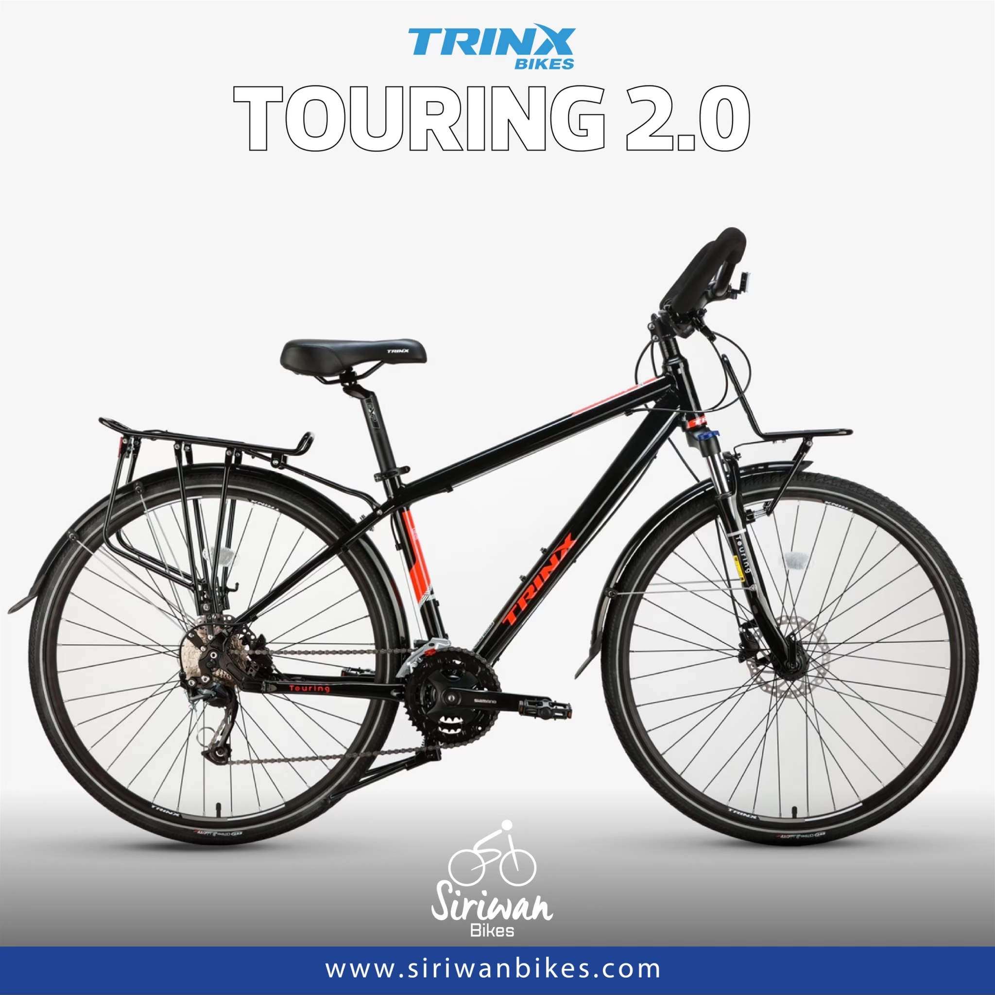 TRINX : TOURING 2.0 เฟรมอลูมิเนียม Shimano 27 สปีด ดิสเบรคน้ำมัน