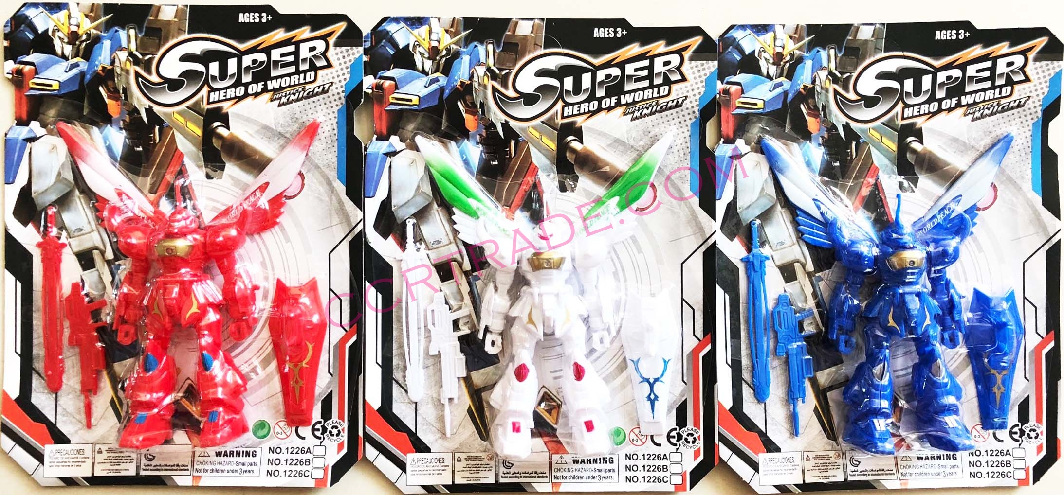 กันดั้มสีสด+อุปกรณ์ มีไฟแผง 25.5 ซม.