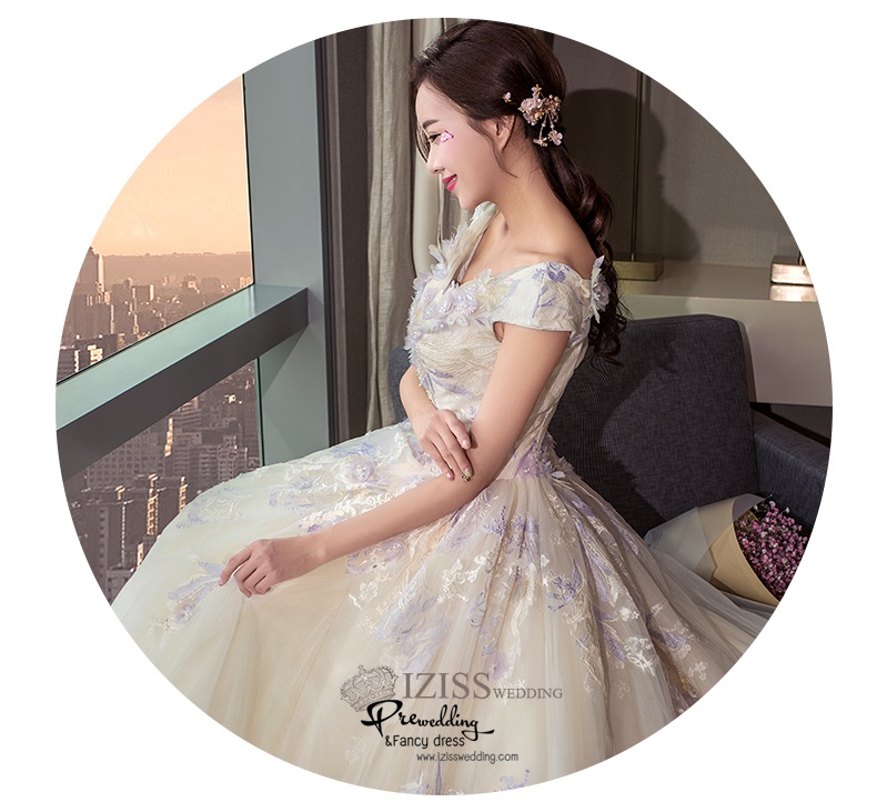 BR339 **พรีออเดอร์**ชุดแต่งงาน&ชุดเจ้าสาวแบบยาวอลังการ สีขาวเกรดพรีเมี่ยม หรูหราน่ารัก สวยโดดเด่นไม่ซ้ำใคร