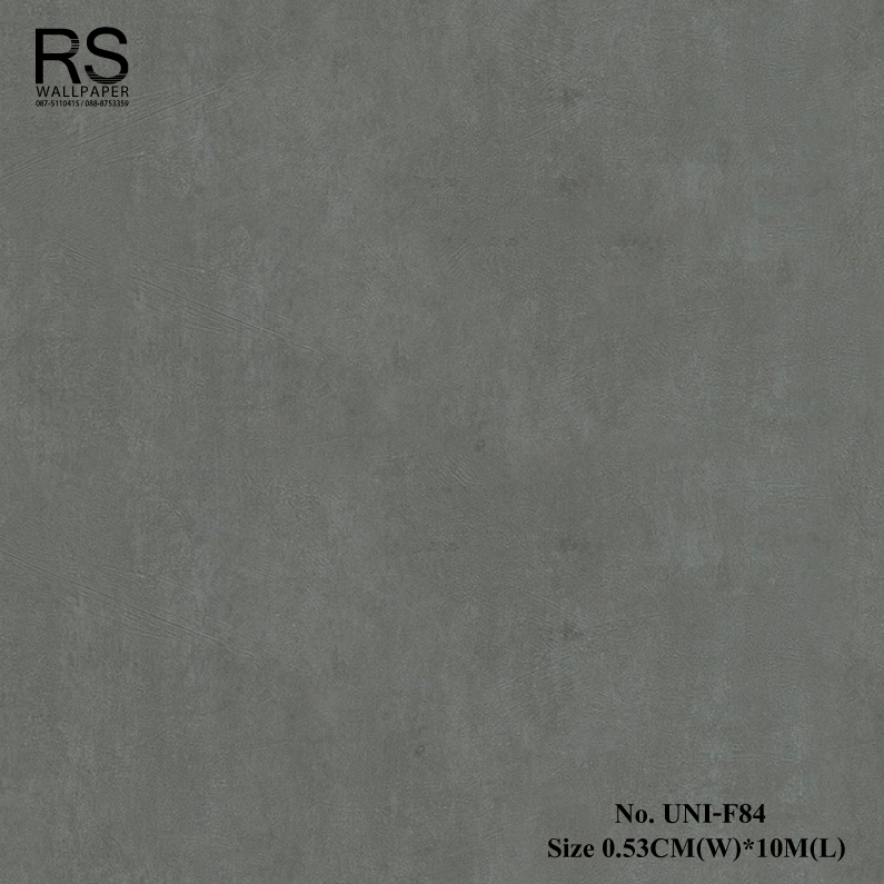 วอลเปเปอร์ติดผนัง ลายปูนเปลือย สีเทาเข้ม No.UNI-F84