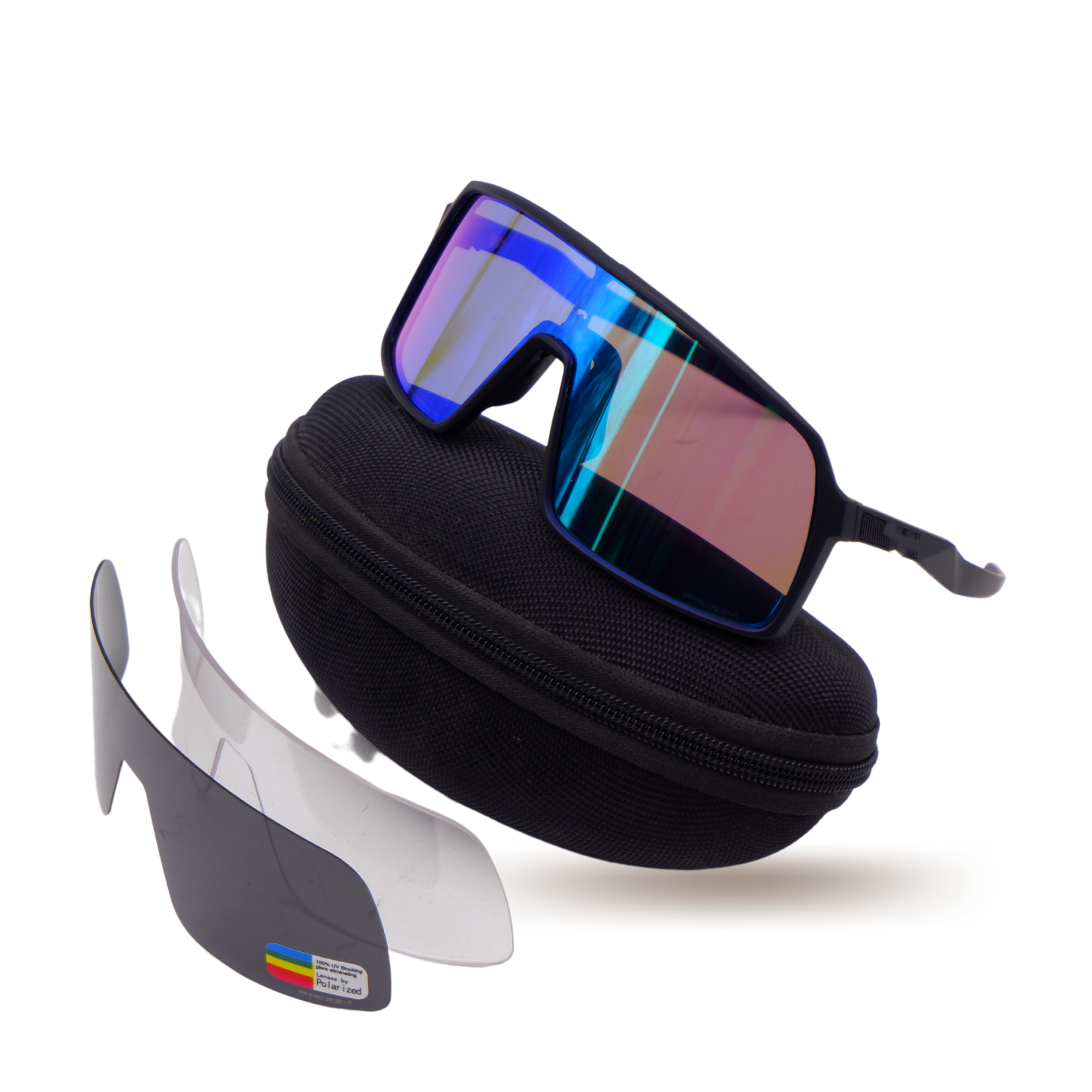 แว่นตาปั่นจักรยาน T-REX 9321 แบบเปลี่ยนเลนส์ 3 เลนส์ มีเลนส์ POLARIZE มีกล่องแว่น ผ้าเช็ด ถุงใส่แว่น