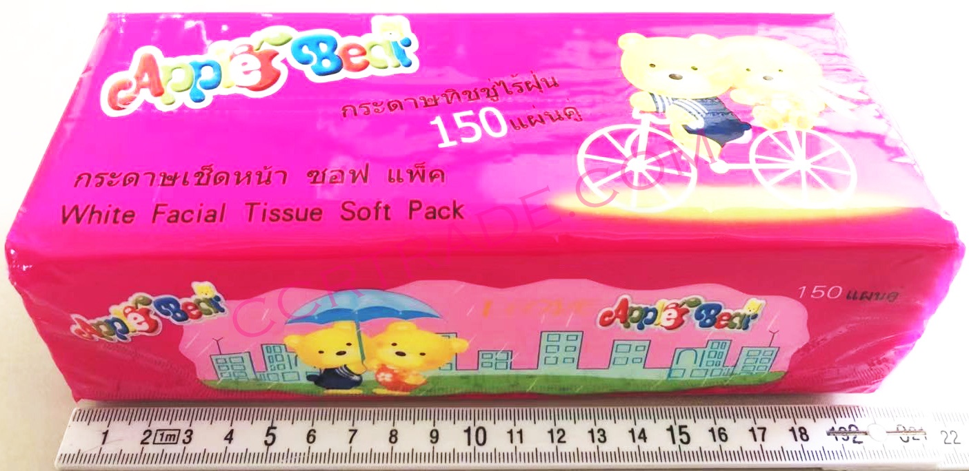 กระดาษทิชชู่หมีน้อย 150 แผ่น 20 ซม.(1x10)