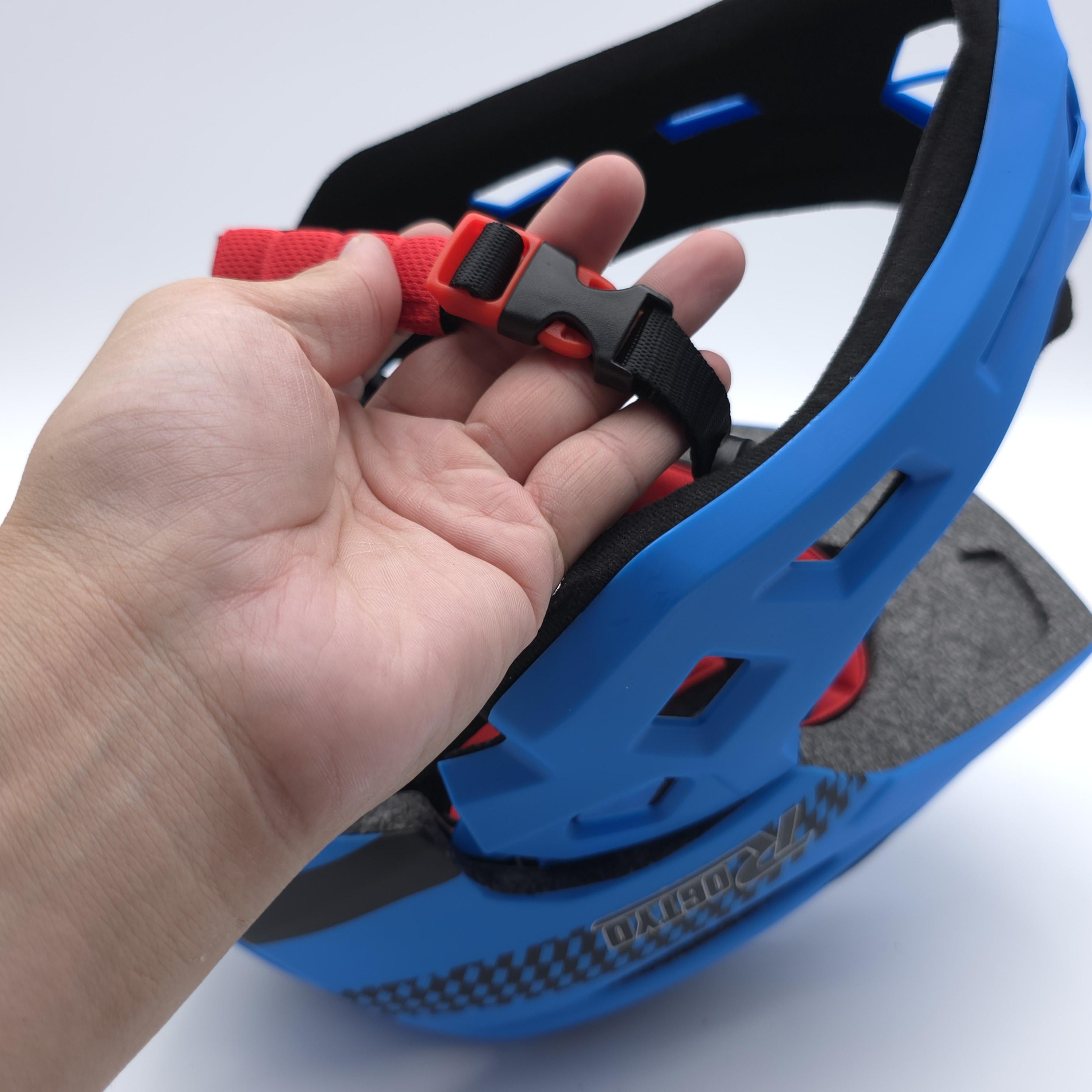 หมวกจักรยานเด็ก เต็มใบ สีฟ้าดำ 46-53 ซม.