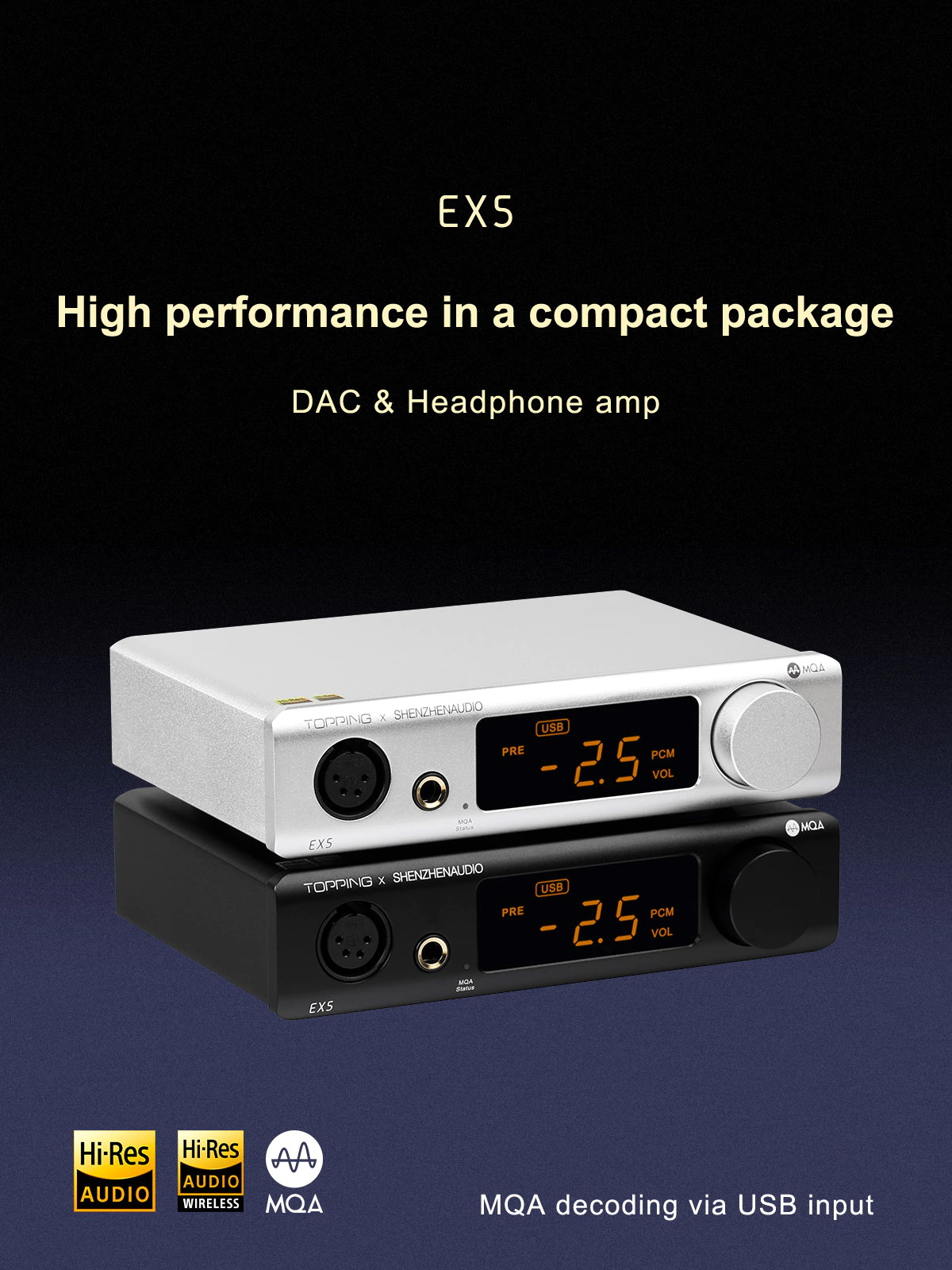 ขาย Topping EX5 DAC& ตั้งโต๊ะรองรับ MQA, Dual Hi-Res ประกันศูนย์ไทย