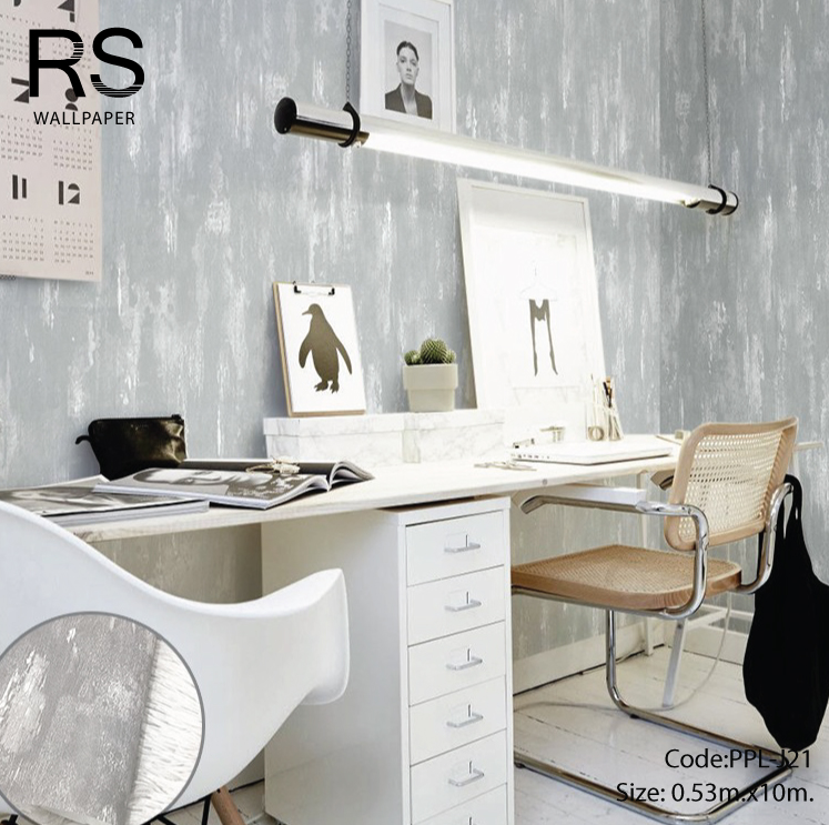 วอลเปเปอร์ลายปูนฉาบ สีเทา (Loft Style) PPL-J21