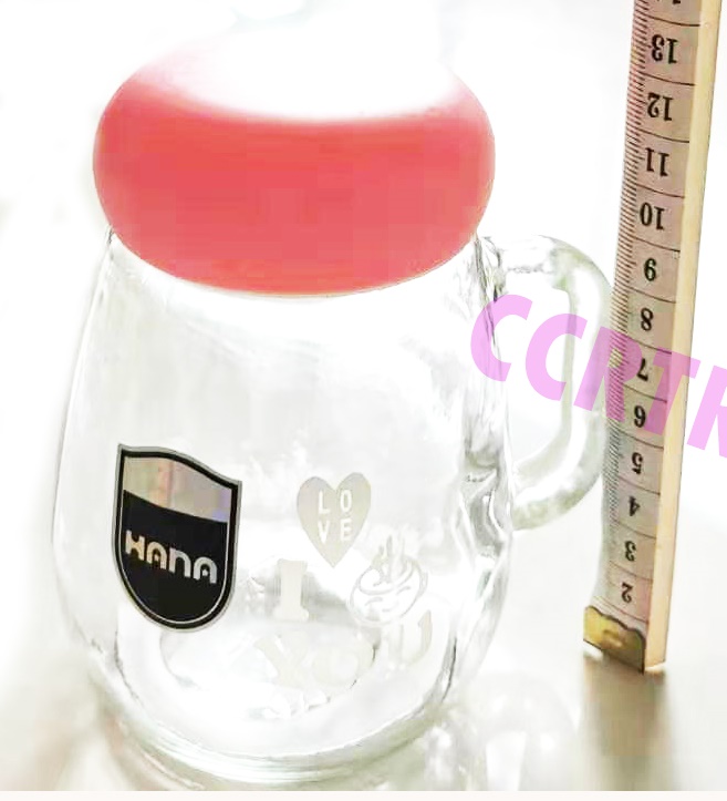 แก้วกาแฟ มีหู+ฝาปิดสีสด 9x11 ซม.