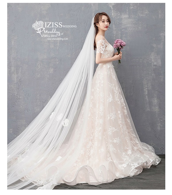 BR366 **พรีออเดอร์**ชุดแต่งงาน&ชุดเจ้าสาวแนวเรียบหรู สีขาวเกรดพรีเมี่ยม น่ารัก สวยโดดเด่นไม่ซ้ำใคร