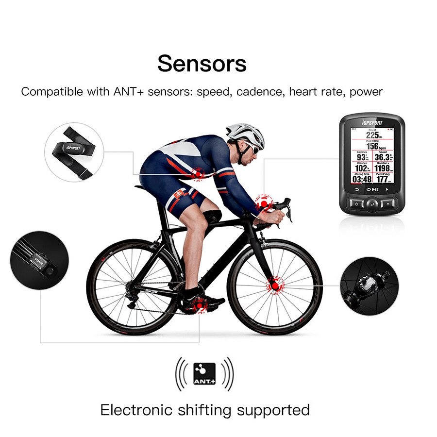 ไมล์จักรยานวัดความเร็ว ดาวเทียม IGPSPORT GPS รุ่น IGS618 ANT+