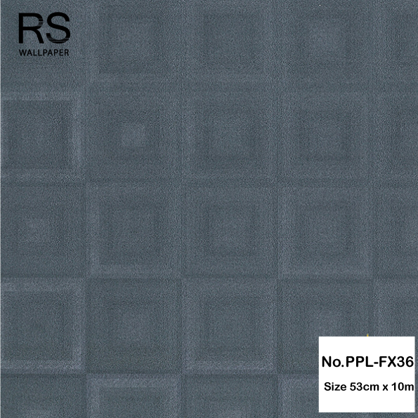 วอลเปเปอร์ ลายสี่เหลี่ยมโมเดิร์นกราฟฟิค สีดำ No.PPL-FX36