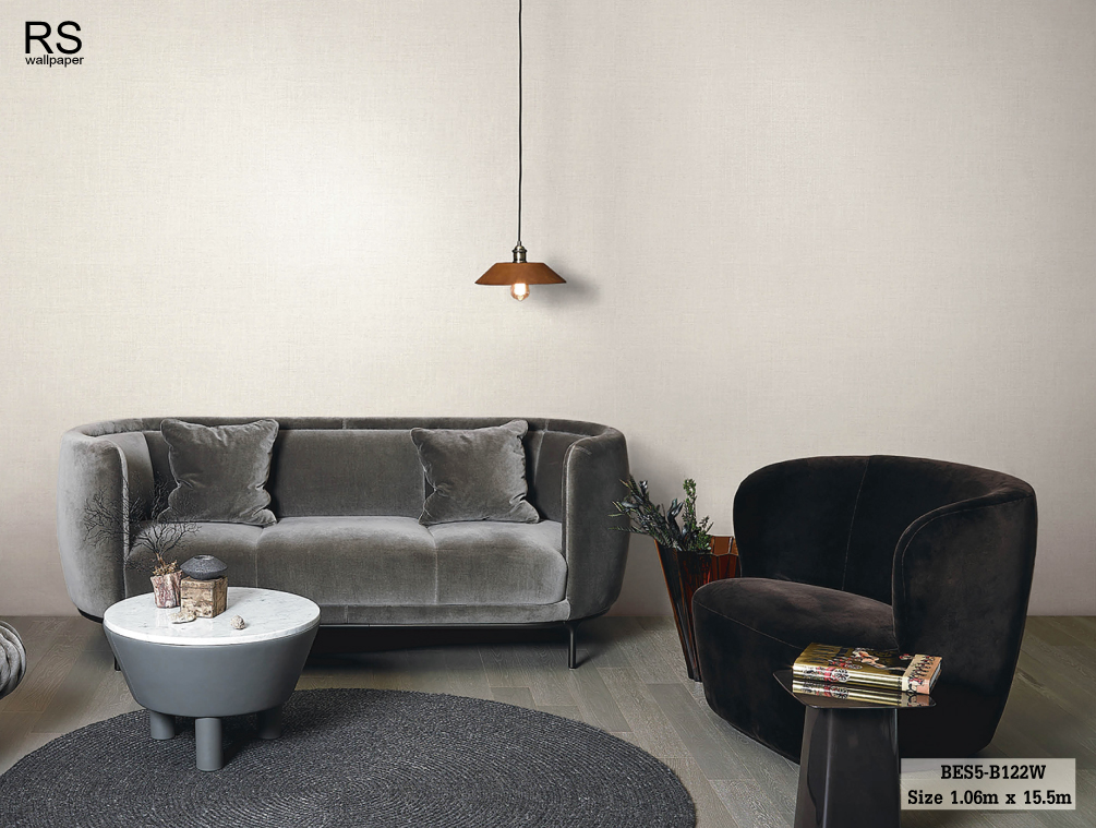 วอลเปเปอร์ลายผ้า สีน้ำตาลอ่อนอมเทา BES5-B122W