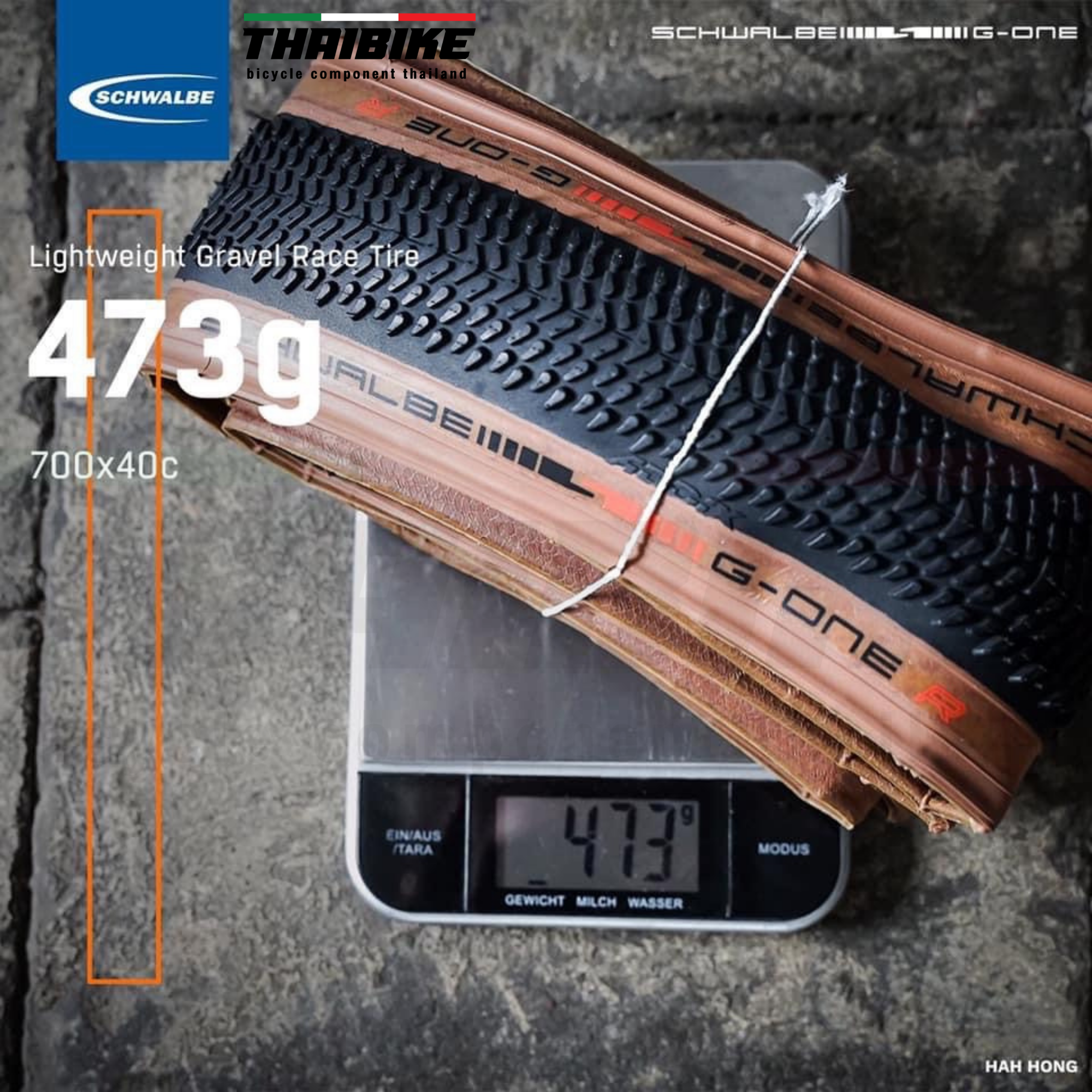 ยางนอกจักรยานเสือหมอบ เสือภูเขา ขอบพับ Schwalbe G-One R 700X40