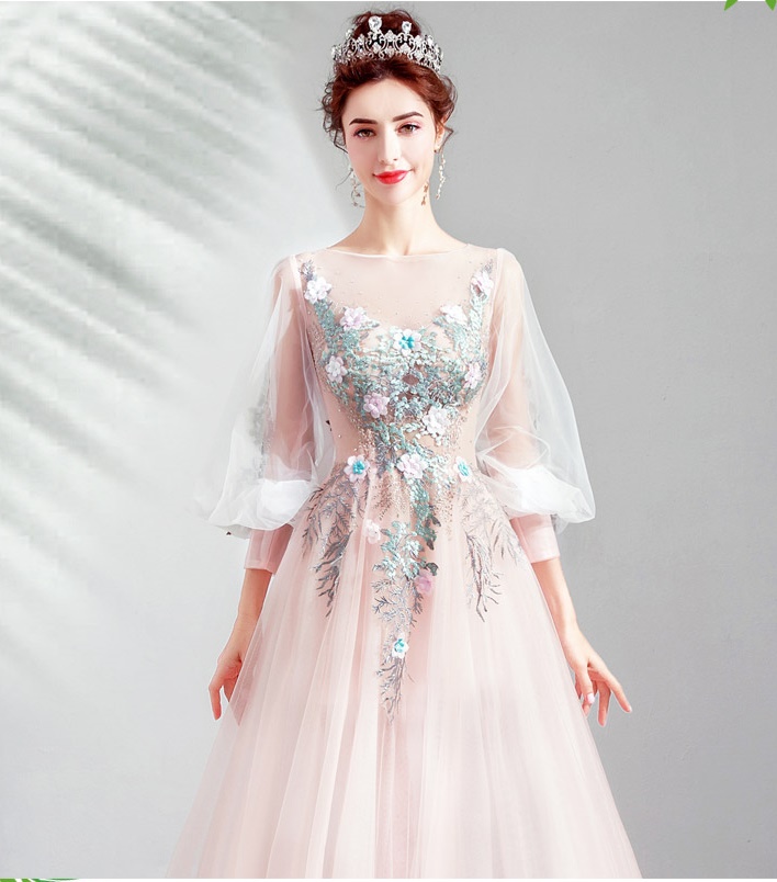 DL099 **พรีออเดอร์** ชุดออกงานสีเนื้อ ชุดราตรี เดรสยาวออกงาน (Night party dresses) ชุดไปงานแต่งงานสวยๆ "ธีมสีเนื้อ"