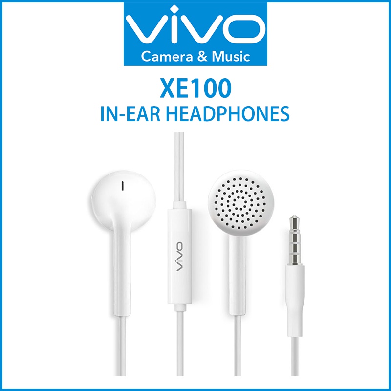 หูฟัง VIVO แท้!! Headphones Hi-Fi รุ่น XE100 ( สีขาว ) ส่งฟรี!!