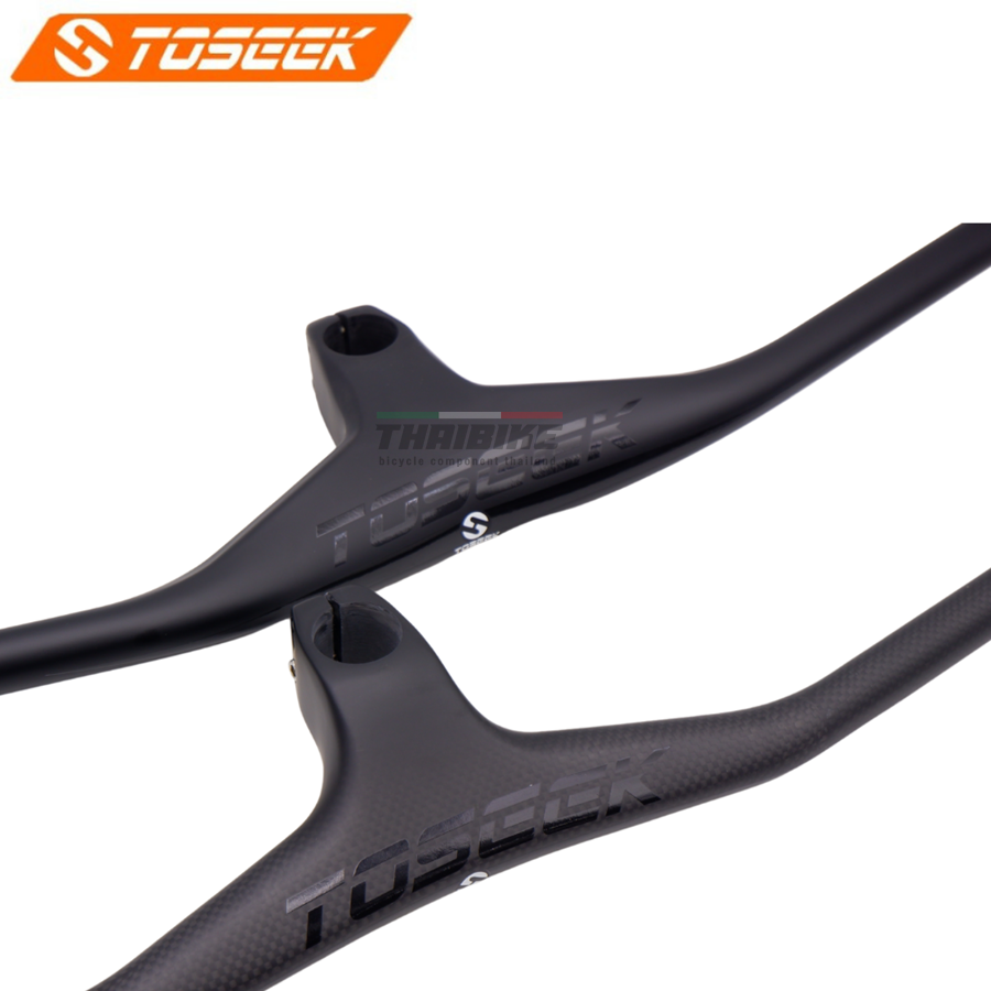 แฮนด์จักรยานเสือภูเขาคาร์บอนแบบอินทริเกต TOSEEK mountain bike carbon fiber