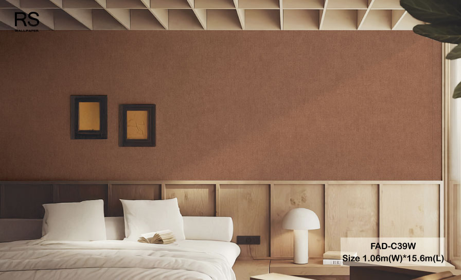 วอลเปเปอร์ลายผ้า สีส้มอมน้ำตาลFAD-C39W