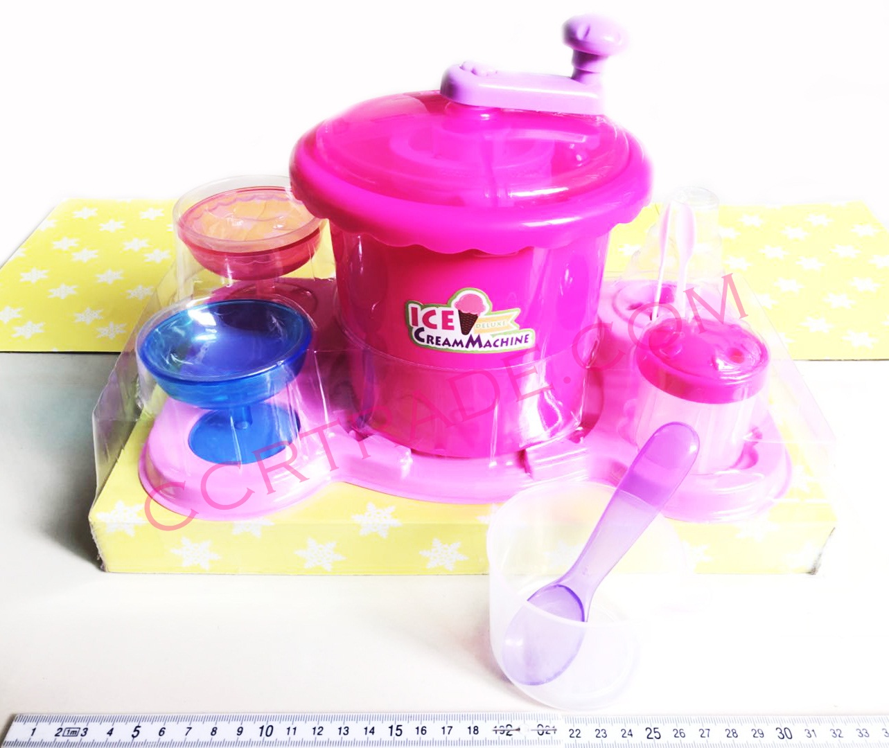 เครื่องทำไอศครีม+อุปกรณ์ครบชุดกล่อง 35 ซม.(ใช้งานได้จริง)(1x2)