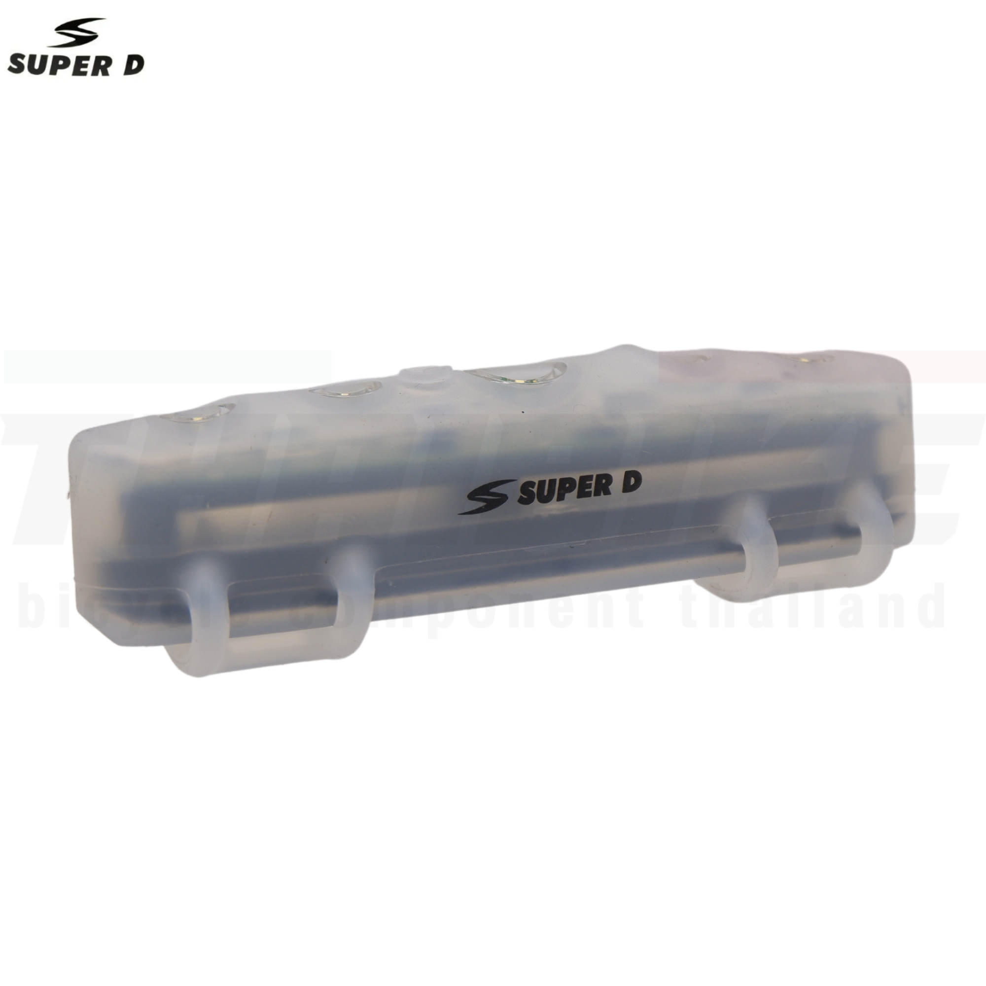 ไฟท้ายจักรยาน SUPER D แบบซิลิโคน กันน้ำ ใช้ถ่าน(แพ๊คถุง OPP)