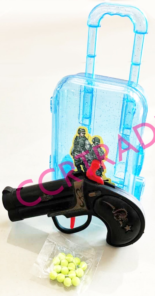 ปืนยิงกระสุนพับจี+กระเป๋าลากกล่อง 25 ซม.