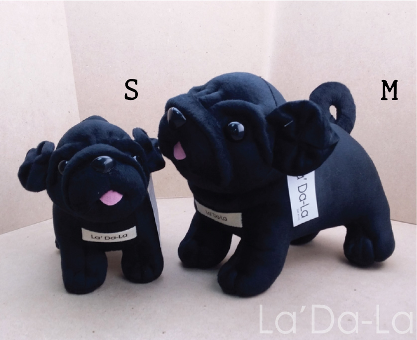 ตุ๊กตาหมาปั๊ก สีดำ Pug Softy Toy - M BLACK ตุ๊กตาหมา ติดชื่อได้ ของขวัญวันเกิด ของขวัญรับปริญญา