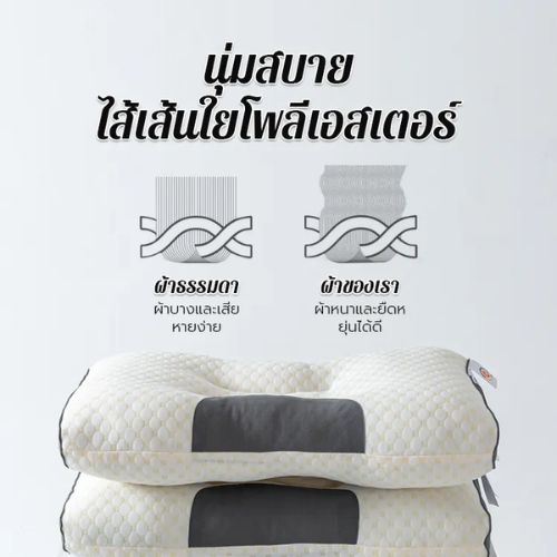 หมอนหนุนเพื่อสุขภาพ ลดกรน แก้ปวดคอ นุ่มแน่น หลับสบายตลอดคืน