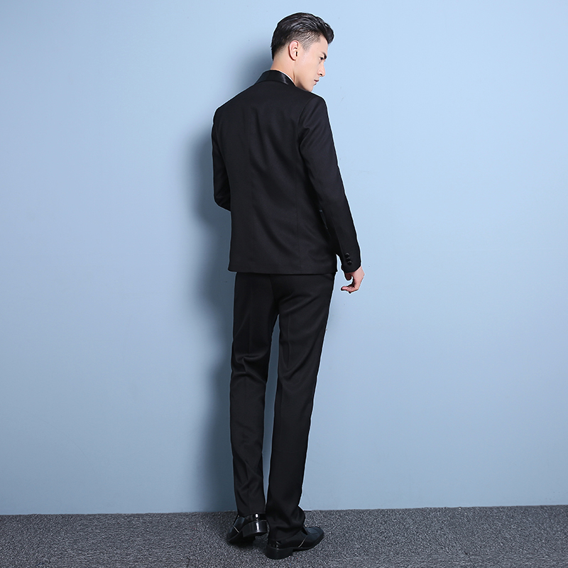 ST129- **พรีออเดอร์**สูทผู้ชายสีขาวสลับดำ สูทสีดำสลับขาว แขนยาว พร้อมกางเกง ชุดสูทเจ้าบ่าว สูทแฟนซี ถ่ายพรีเวดดิ้ง & ชุดแต่งงานแฟนซี (Fancy wedding dress) สูทผู้ชายสีขาวและสีดำ