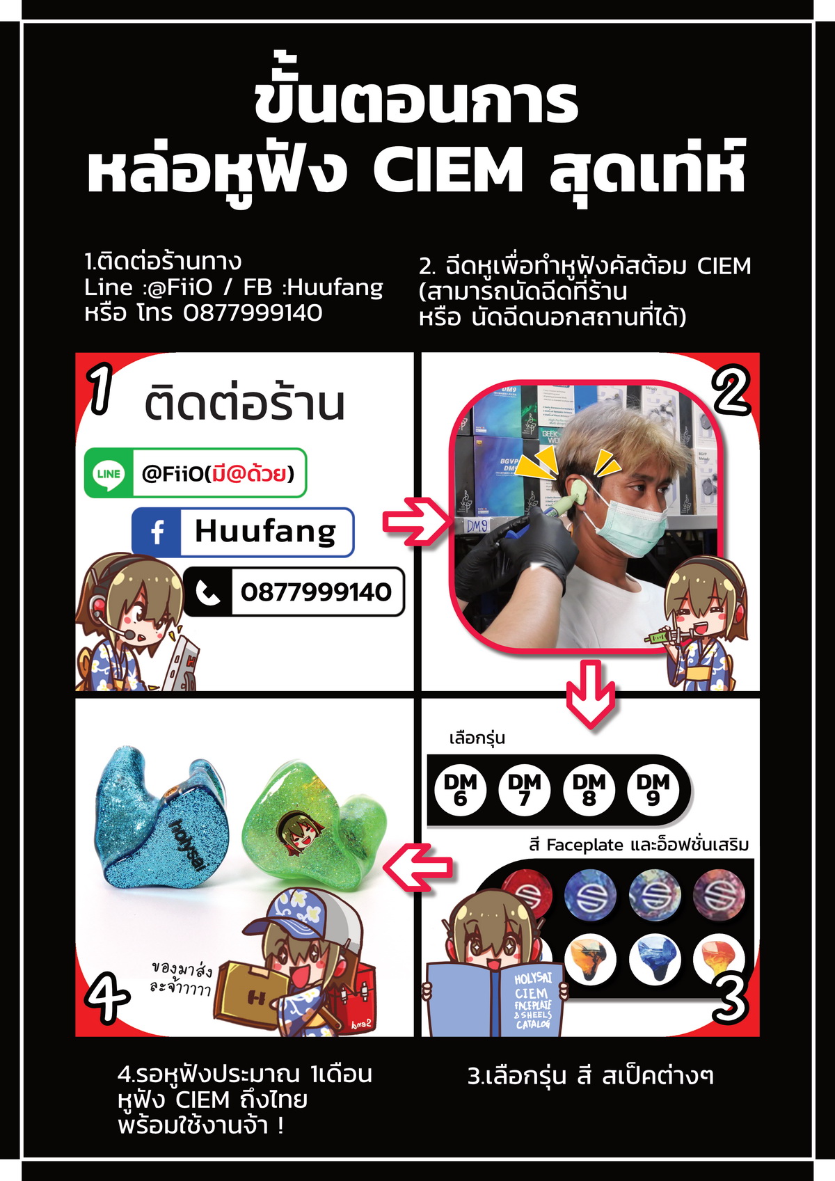 ขาย หูฟัง CIEM BGVP DM6 หูฟังหล่อหู 5 ไดรเวอร์ 5BA ประกันศูนย์ไทย