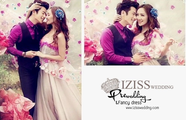 PW147 - Pre order ชุดคู่ถ่ายพรีเวดดิ้ง (prewedding dress) & ชุดแต่งงานแฟนซี (Fancy wedding dress)ชายหญิง "ธีมสีครีม-ม่วง"