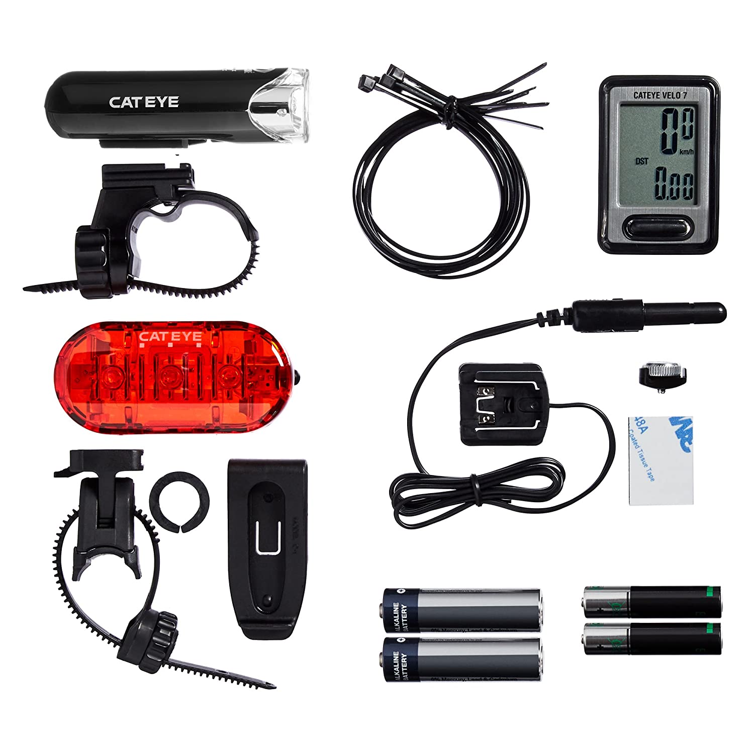 มาใหม่สุดคุ้ม CATEYE ชุดแคทอายไฟจักรยาน KIT SET 3 ชิ้น ( EL135/ LD-135/ VL-520) ไฟหน้า ไมล์ ไฟท้าย