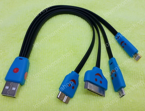 สายชาร์จ 5 in 1 สำหรับ iPhone4, iPhone5, และ Micro Usb 2.0/3.0 Samsung Galaxy เช่นS4/S5/Note3