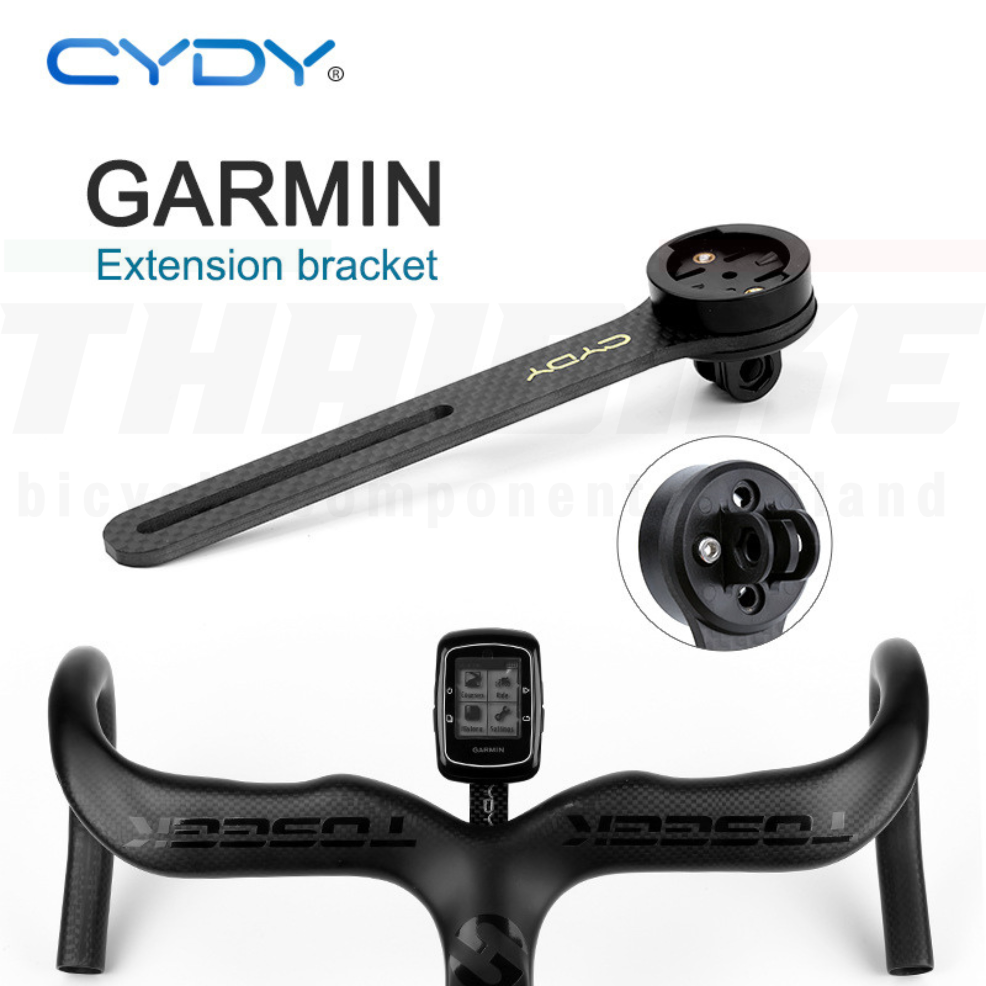 ขาจับไมล์จักรยานสำหรับติดแฮนด์อินทริเกต CYDY GARMIN WAHOO BRYTON คาร์บอน/ABS